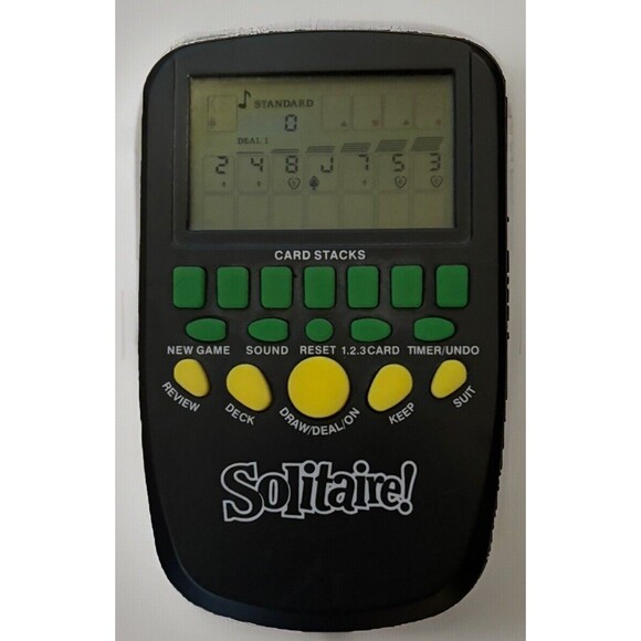 Solitaire Electronic Handheld Game‎ Tested Working w/ Card Stacks Timer w/Sound - Picture 1 of 3